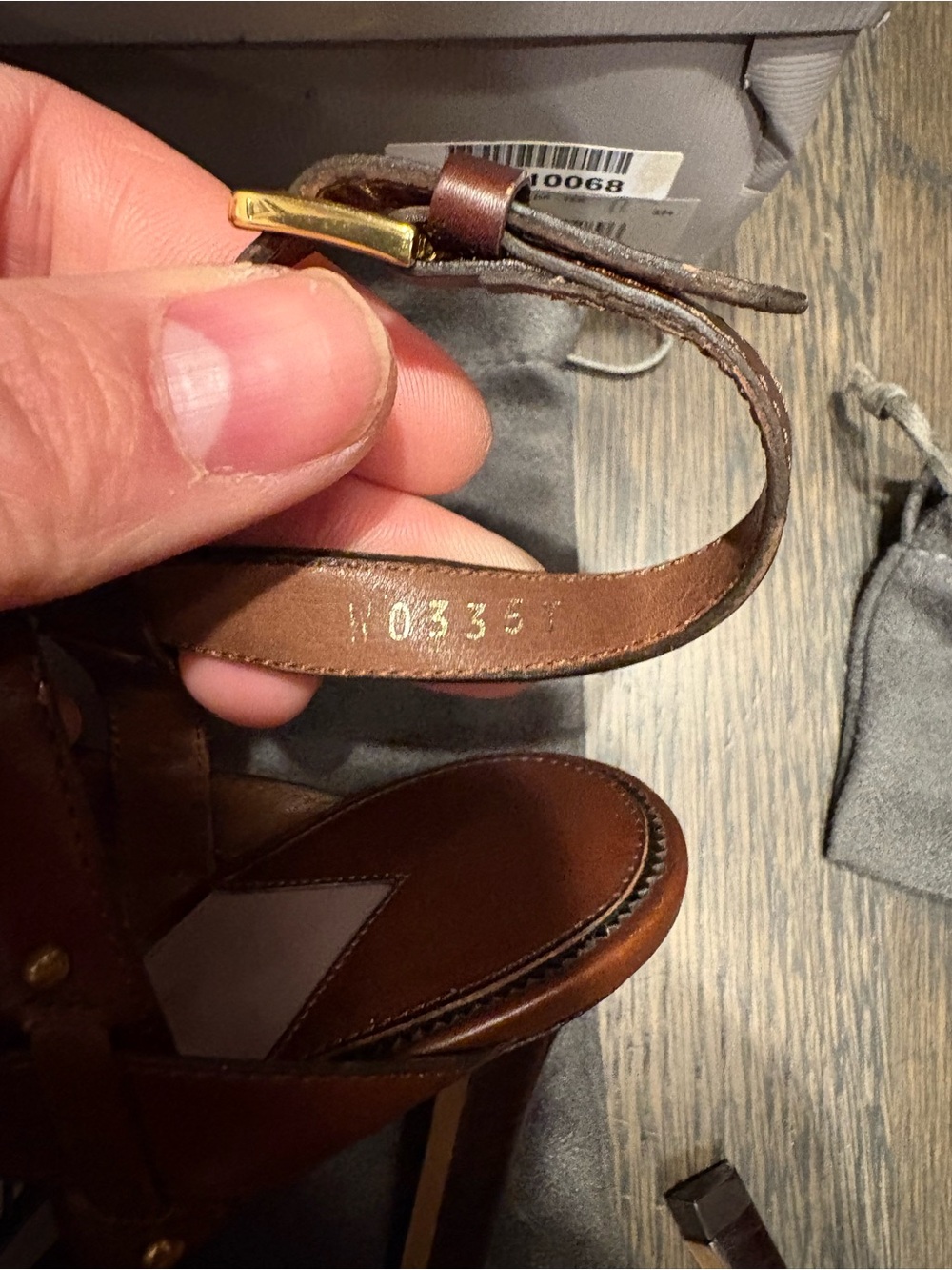 Tom Ford Brown Leather Studded Strappy Heels Italy as is floor display 37 1/2 - Picture 7 of 14